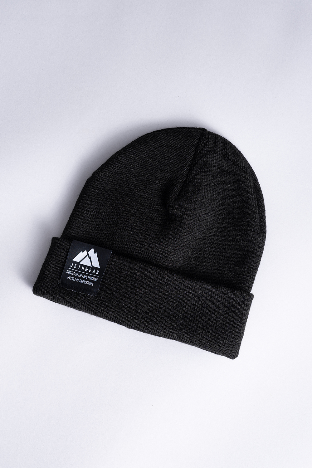 J1843-001-Fold Up Beanie Black