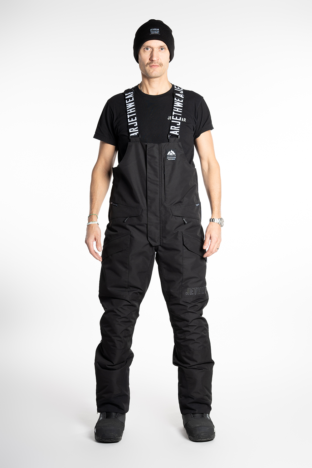 J2422-001-M's Treeline Bib Pant - Black -1